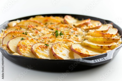 Rustic Baked Celery Root, Potato and Pear Gratin Dish