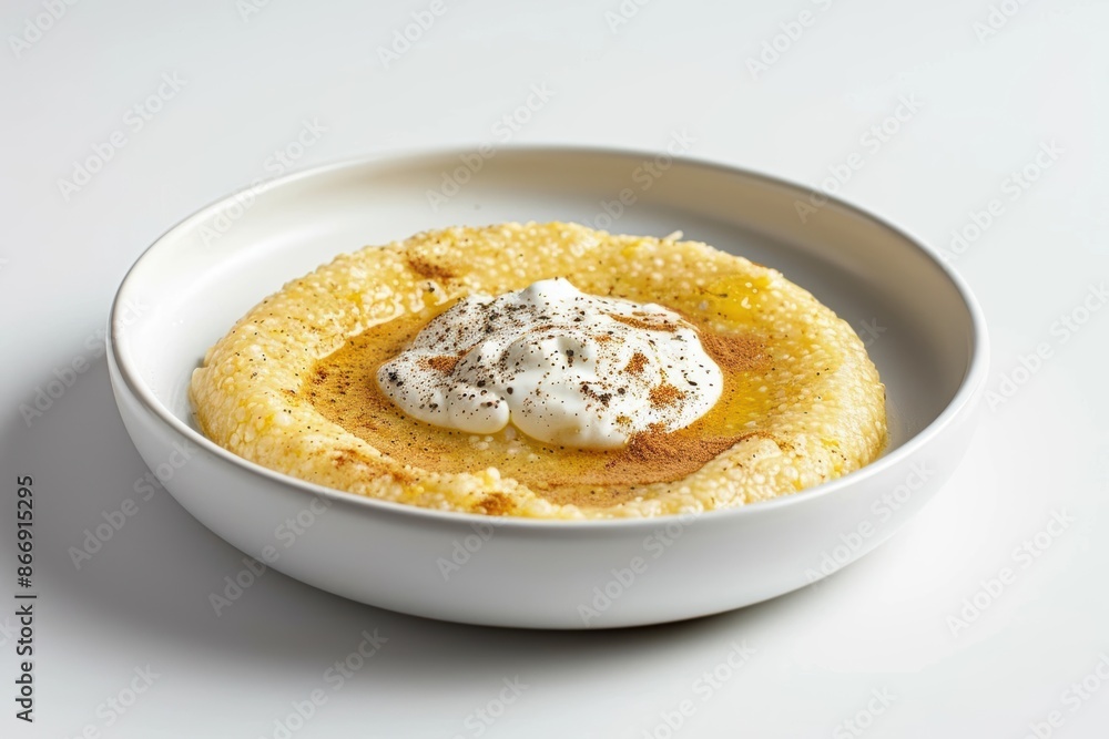 Gourmet Chai Tea Flavored Grits with a Dollop of Cream Gourmet Chai Tea Flavored Grits with a Dollop of Cream