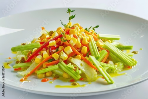 Elegant Celery Succotash Salad with Honey Lemon Vinaigrette