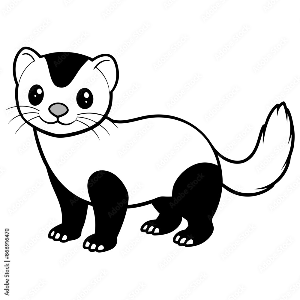 A cat cartoon line art logo icon vector illustration. A cat cartoon line art logo icon vector illustration.