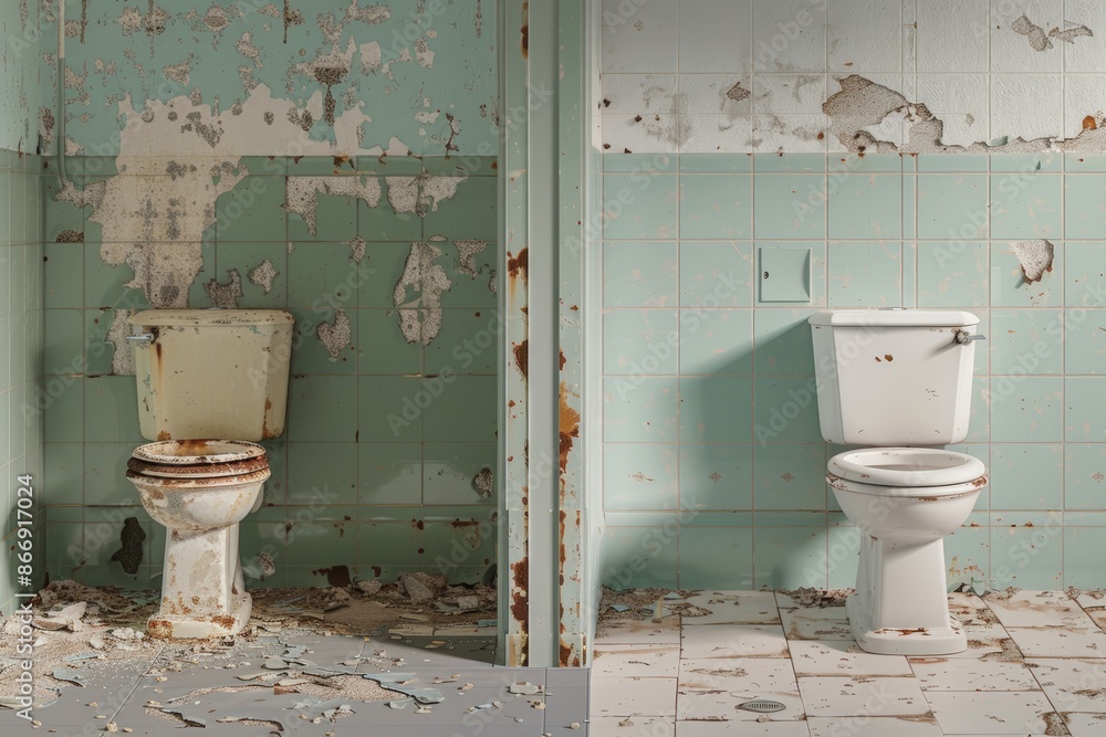 Toilet room grime and odor