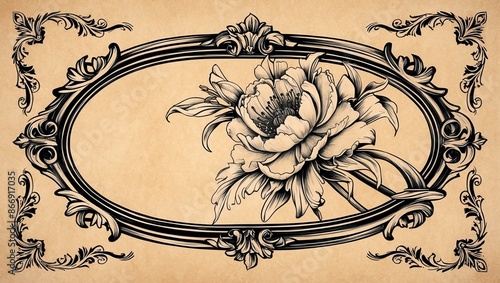 flower vintage scroll baroque victorian frame border l background