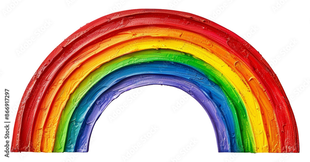 Obraz premium Colorful painted wooden rainbow isolated on transparent background