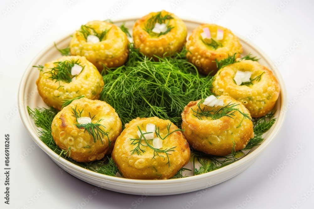 Crispy Chana Dal Fritters with Dill and Onions Crispy Chana Dal Fritters with Dill and Onions