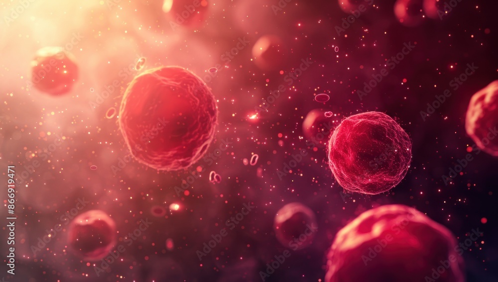 Abstract Red Cells in Space Abstract Red Cells in Space