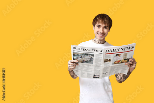 Handsome young man with new...