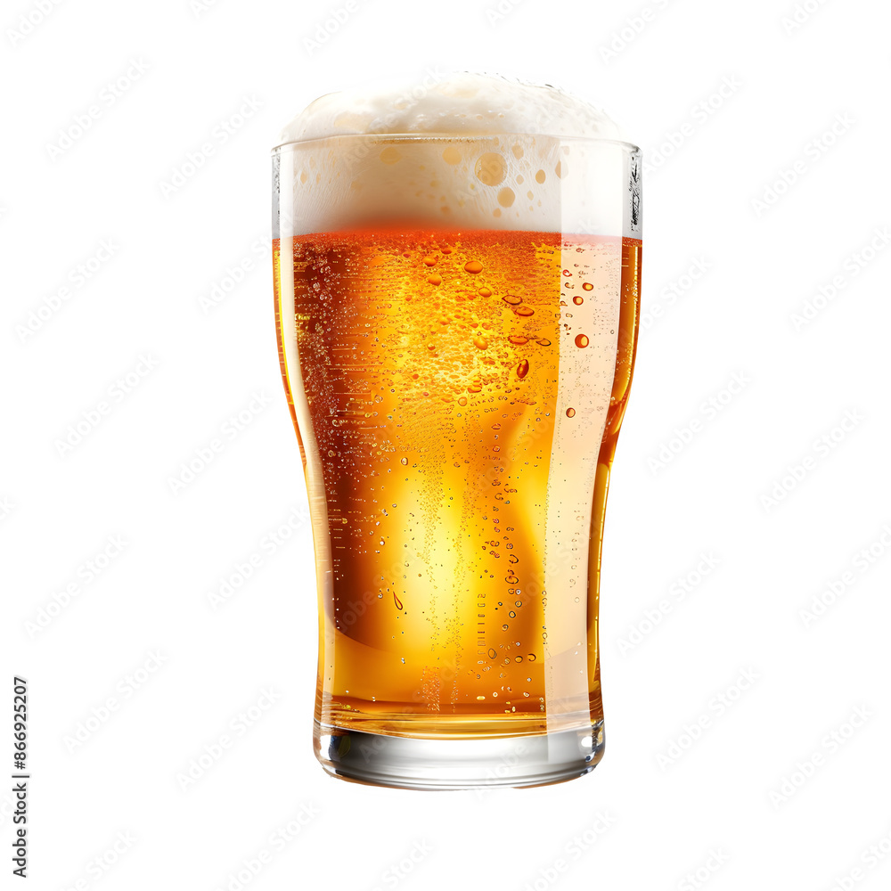 Refreshing beer glass on transparent background Refreshing beer glass on transparent background