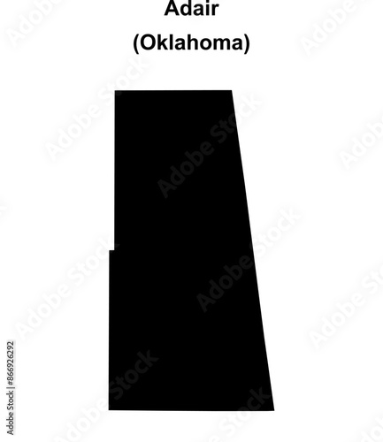 Adair County (Oklahoma) blank outline map photo