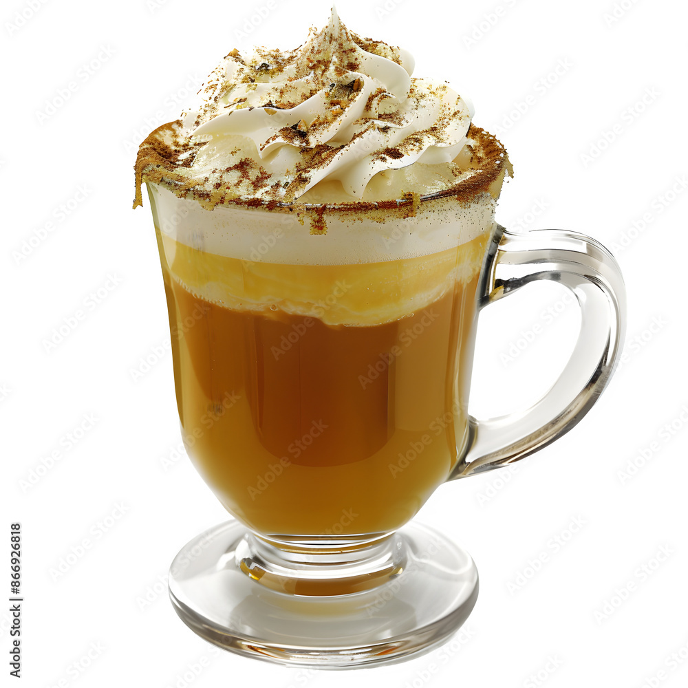 Decadent whipped cream topped coffee on transparent background Decadent whipped cream topped coffee on transparent background