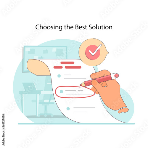 Decision-making concept. Flat vector illustration