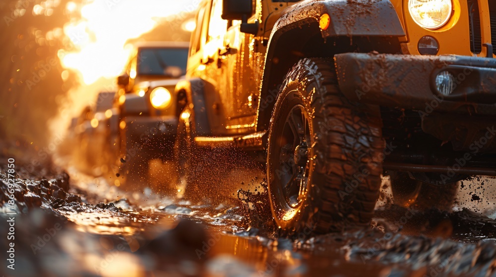 A convoy of off-road vehicles kick up dust as they traverse a rugged path at sunset, epitomizing adventure, endurance, and the call of the wild.
A convoy of off-road vehicles kick up dust as they traverse a rugged path at sunset, epitomizing adventure, endurance, and the call of the wild.