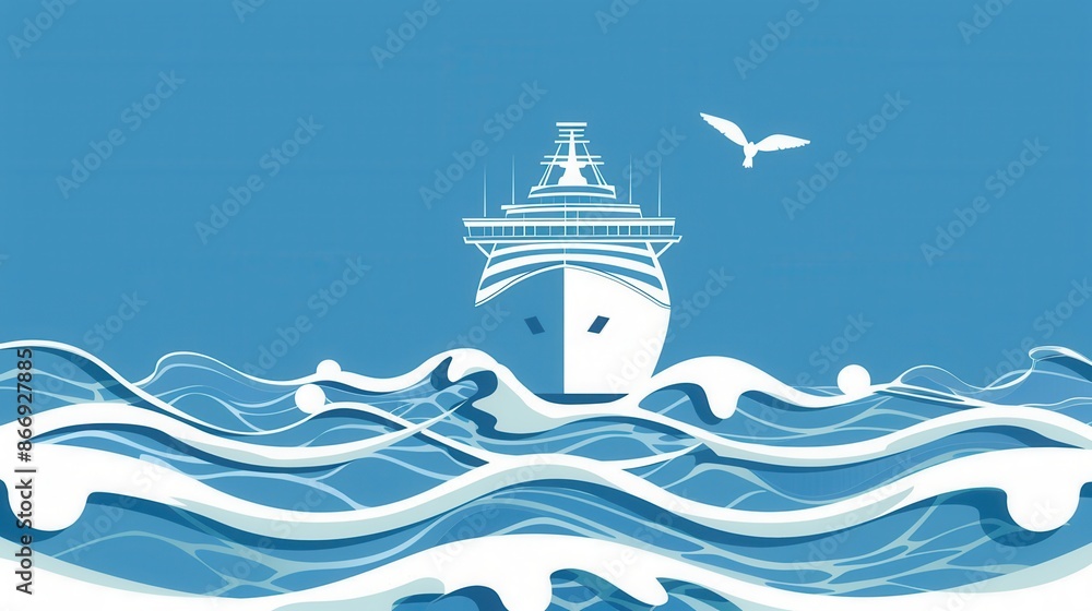 A minimalist and elegant illustration featuring the silhouette of a sailboat on the water. The image is perfect for companies offering sea travels and yachting. Generative AI A minimalist and elegant illustration featuring the silhouette of a sailboat on the water. The image is perfect for companies offering sea travels and yachting. Generative AI