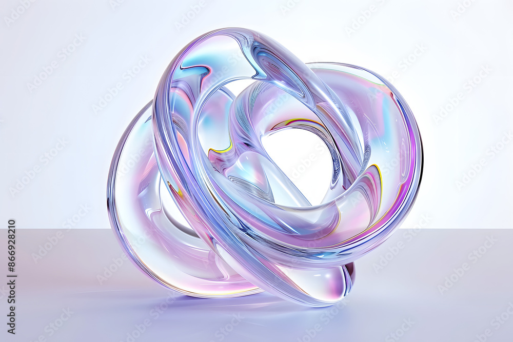 Abstract glass shape on white background, 3d render Abstract glass shape on white background, 3d render