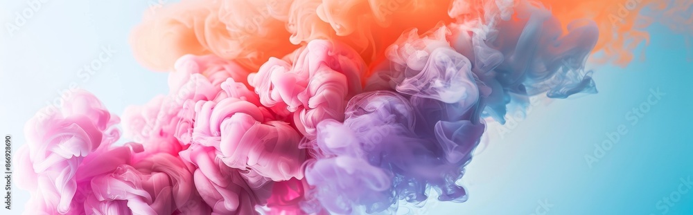 Fototapeta premium Colorful ink clouds in water creating abstract patterns