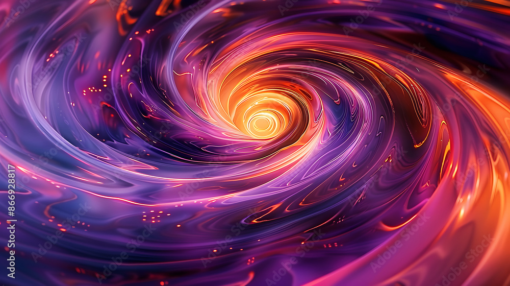 A purple and orange glowing whirlpool of light. A purple and orange glowing whirlpool of light.