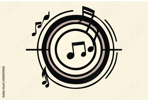 Grunge hand draw shape music notes, icon isolated vector editable lOGO