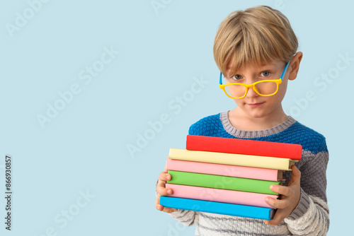 Cute little boy in eyeglass...
