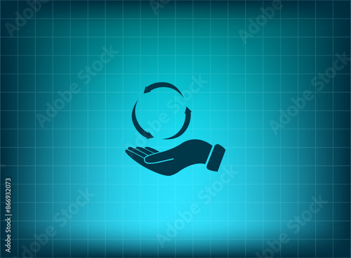 Vector illustration, blue background.