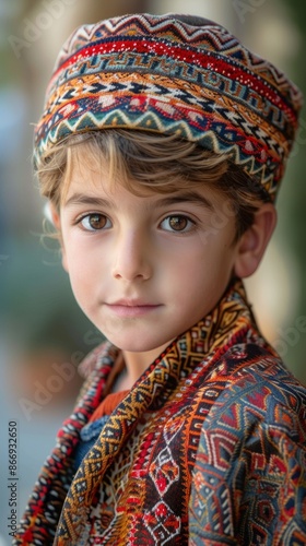 Close-up of a young Turkish boy with a traditional outfit © Станислав Козаков
