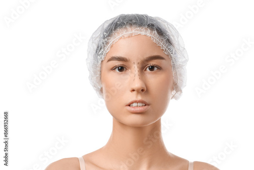 Young woman with surgical m...