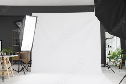 Interior of modern photo st...