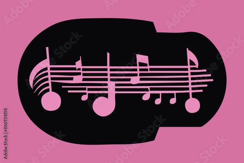 Grunge hand draw shape music notes, icon isolated vector editable lOGO