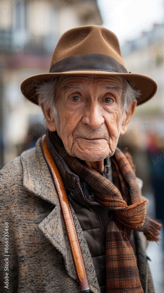 French elderly man with a wise look and a cane French elderly man with a wise look and a cane