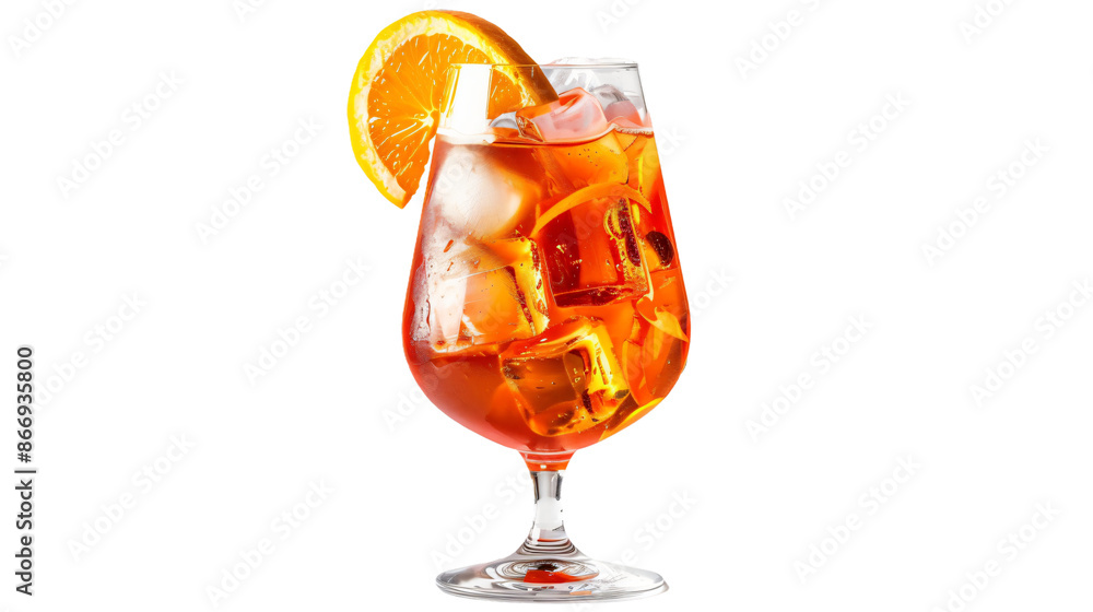 Refreshing aperitif cocktail on transparent background