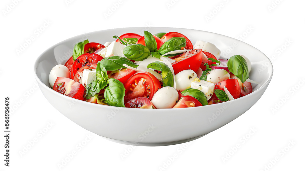 Fresh caprese salad on transparent background Fresh caprese salad on transparent background