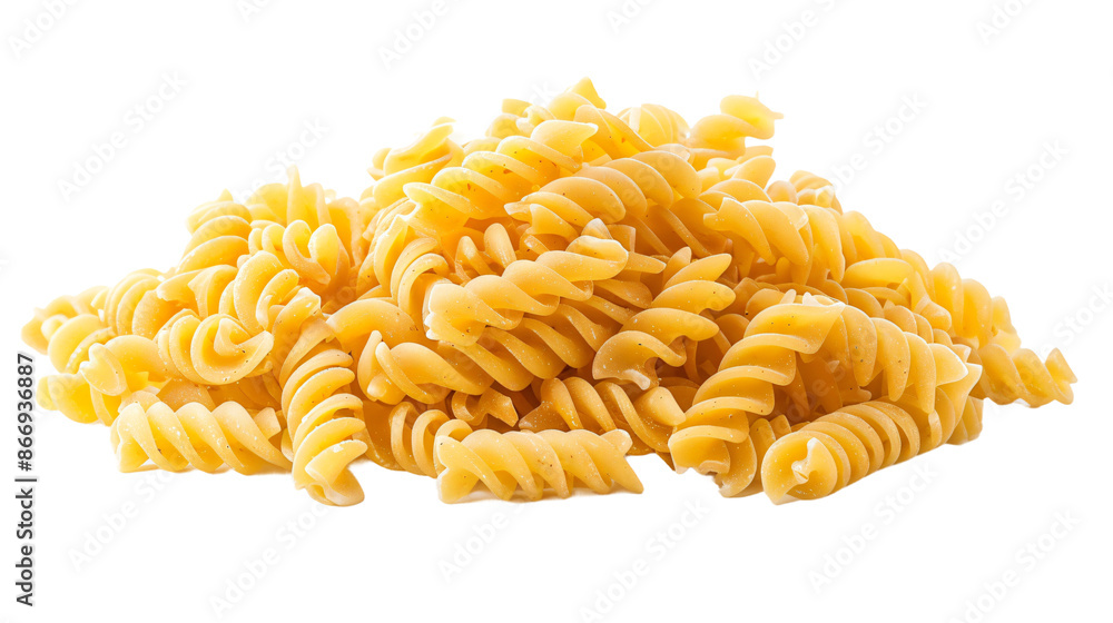 Heap of raw fusilli pasta on transparent background Heap of raw fusilli pasta on transparent background