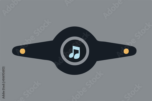 Grunge hand draw shape music notes, icon isolated vector editable lOGO