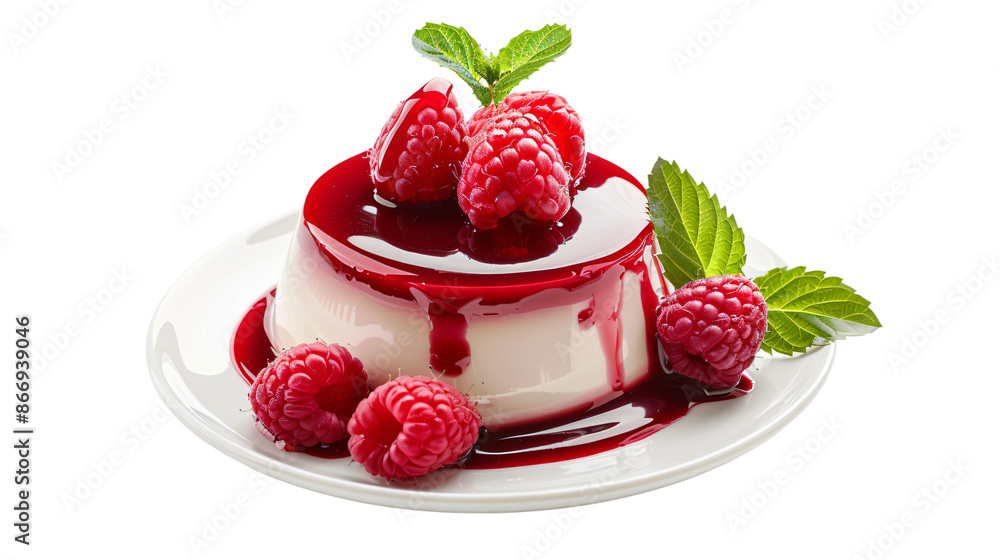 Raspberry panna cotta on transparent background Raspberry panna cotta on transparent background