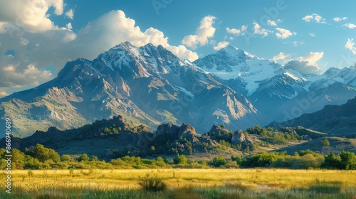 Majestic Mountain Peaks in a Picturesque Landscape