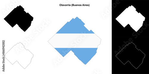 Olavarria department (Buenos Aires) outline map set
