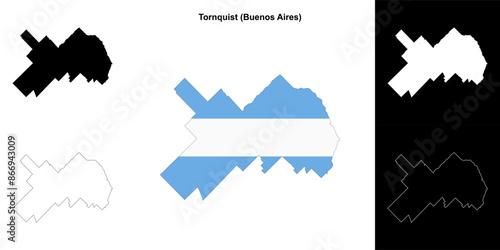 Tornquist department (Buenos Aires) outline map set