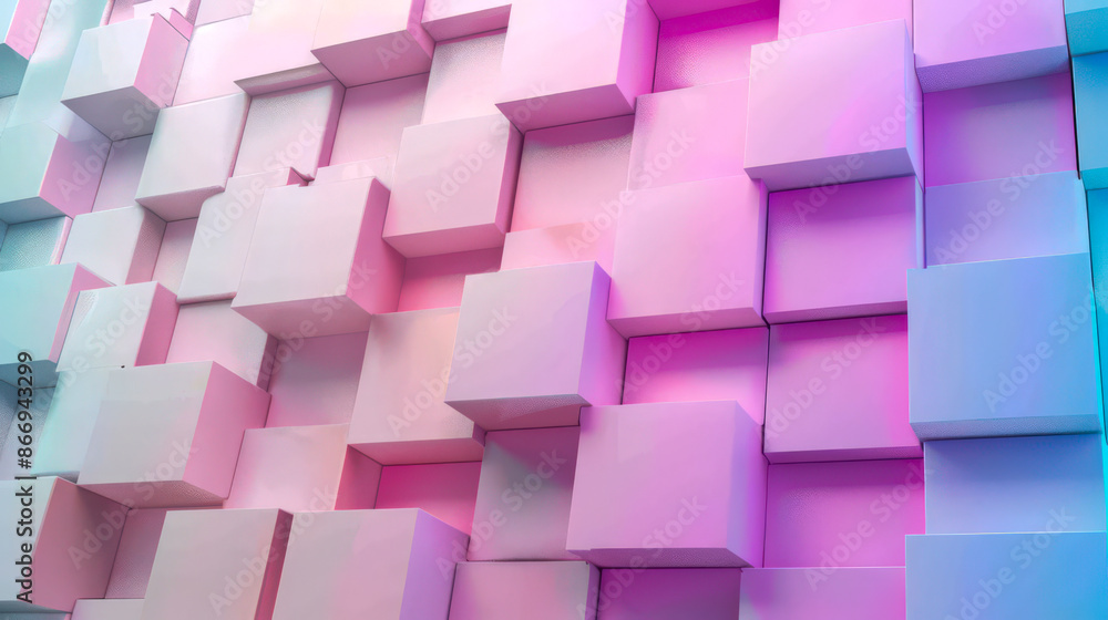 Squares on the wall in shade. Pastel purple pink background, abstraction Squares on the wall in shade. Pastel purple pink background, abstraction