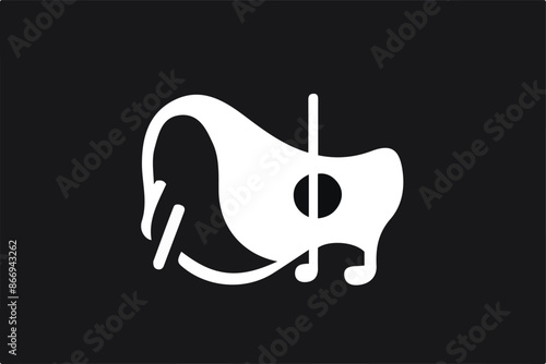 Grunge hand draw shape music notes, icon isolated vector editable lOGO