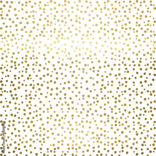 Obraz na płótnie Gold polka dots. Golden Christmas Pattern Background or cover, textile, fabric, interior, paper, wrapping, wallpaper, print, background, template, decoration w salonie