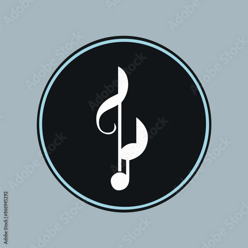 Grunge hand draw shape music notes, icon isolated vector editable lOGO