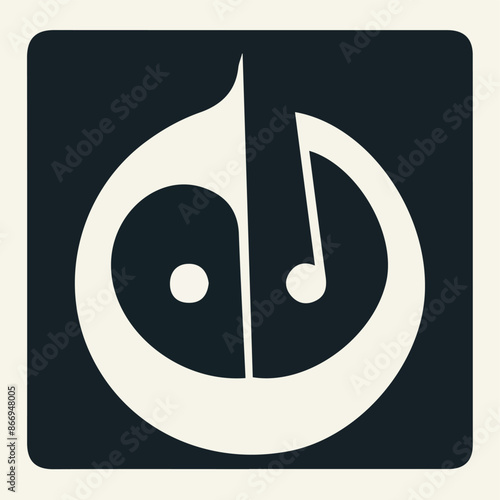 Grunge hand draw shape music notes, icon isolated vector editable lOGO
