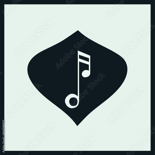 Grunge hand draw shape music notes, icon isolated vector editable lOGO