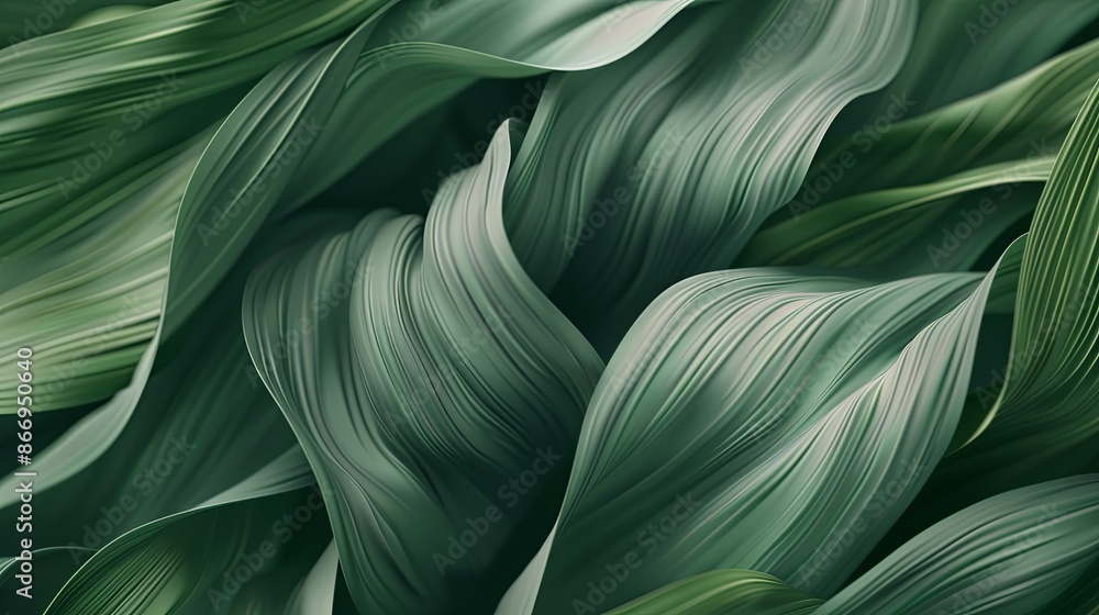 Green tropical plant close-up Green tropical plant close-up