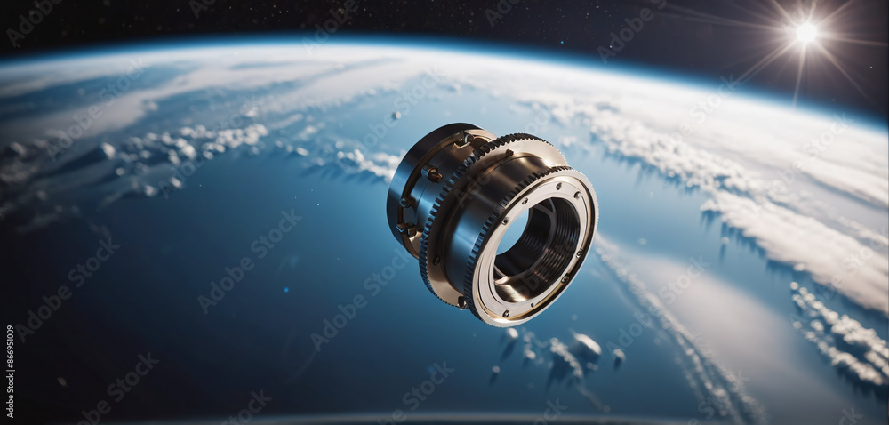Metallic space debris from defective satellites or due to orbital collisions and small parts from space flights fly very quickly in Earth orbit Metallic space debris from defective satellites or due to orbital collisions and small parts from space flights fly very quickly in Earth orbit