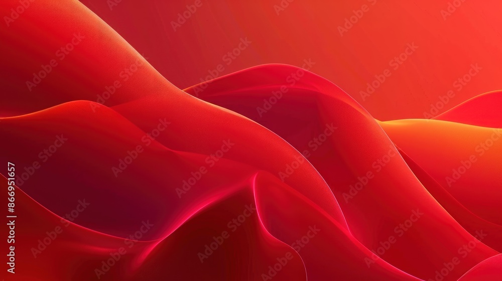 Fototapeta premium Abstract Red Waves Digital Art