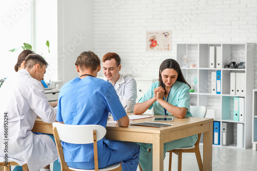 Young doctors working at ta...