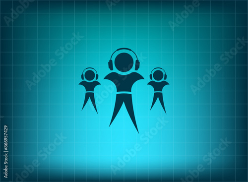 Vector illustration, blue background.