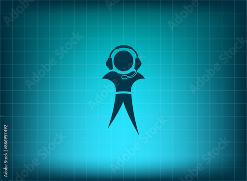 Vector illustration, blue background.
