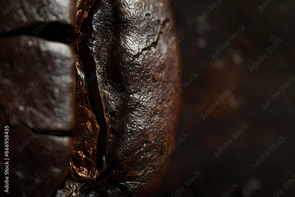 Realistic Close-Up of Coffee Bean Realistic Close-Up of Coffee Bean
