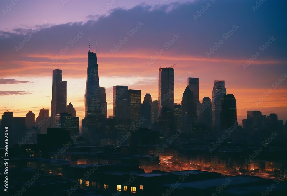 The Majestic Beauty of Skyscrapers at Twilight The Majestic Beauty of Skyscrapers at Twilight