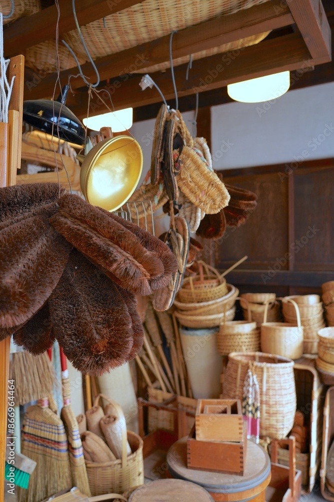 Obraz premium 日本の東京、江戸時代の暮らしの風景 昔の生活用品